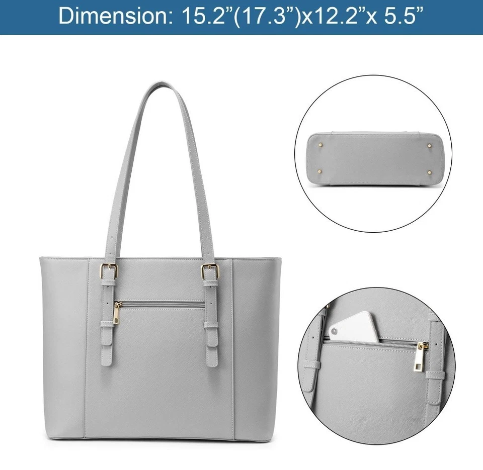 LOVEVOOK Bolso para Laptop para Mujer 15.6 Pulgadas Bolso Trabajo Profesional Cuero Computadora Foto 3 de 4