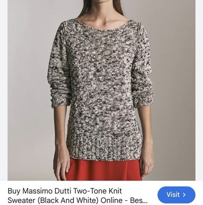 MASSIMO DUTTI - lockerer Strickpullover Größe S/M Baumwollmischung Metallicfaden