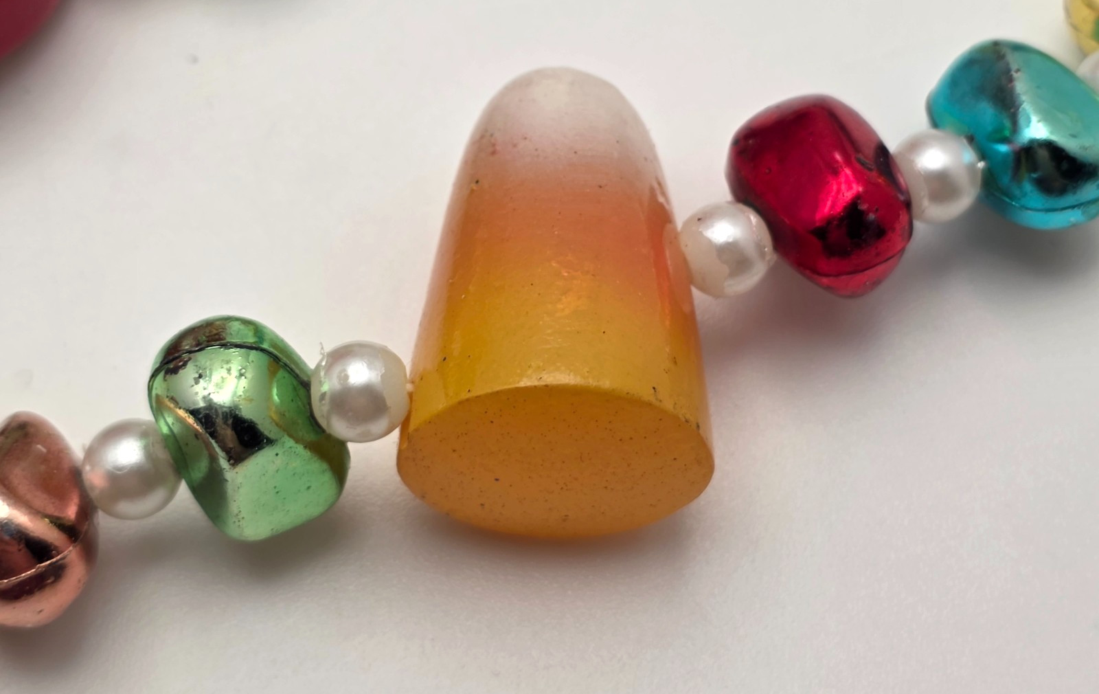 Candy Theme Statement Necklace Peppermint Beads H… - image 4