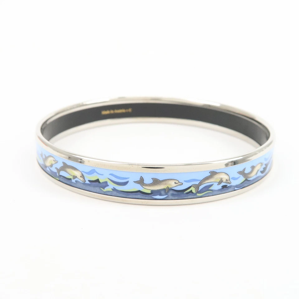 Brazalete Brazalete HERMES Email PM Plateado Azul Delfín Auténtico Usado Envío Gratis Foto 4 de 4