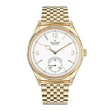 Rolex Perpetual 1908 Watch 39MM White Mixed Markers Dial Yellow Gold