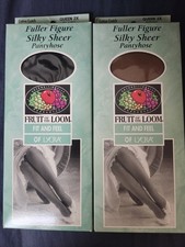 Vintage Fruit of the Loom  2590  Fuller Figure Silky Sheer Pantyhose   Queen 2X