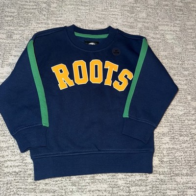 Roots Toddler Pullover Navy Blue, Dark Green, Yellow Sweatshirt 3T NWT