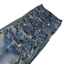 Ariat FR M4 Relaxed Bootcut Jeans Mens 33x34 Distressed Faded Denim Blue 5 Pairs