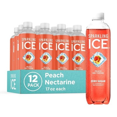 Sparkling Ice Peach Nectarine Sparkling Water Zero Sugar 17 fl oz Pack of 12