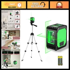 Self-Leveling Green Cross Line Laser Level with Tripod - 150ft Range, Home Renov