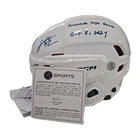 Logan Cooley Signed White CCM Hockey Helmet with Franchise First Game Note Inscr