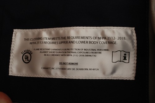 NEU Carhartt FR Work Full Swing Quick Duck Jacket NFPA2112 Cat 2 Nave Blue - Bild 12 von 24