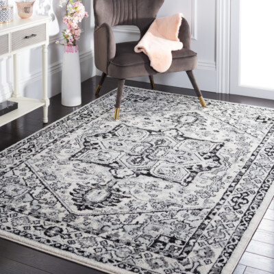 SAFAVIEH Tulum Collection TUL286A Ivory / Black Rug
