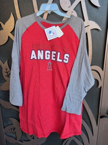 Angels Baseball Red/Gray Long Sleeve T-Shirt 2XL NWT