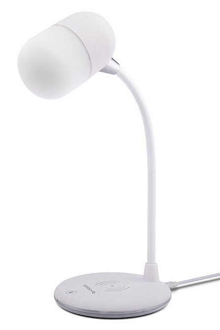 Groov-e Apollo LED Lamp with Wireless Charger & Bluetooth Speaker  White