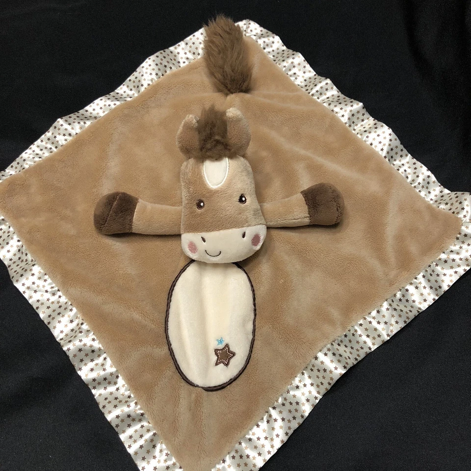 Manta de seguridad Douglas Baby Horse Pony de felpa Lovey con estrellas de satén Foto 3 de 4