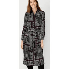 Ann Taylor chain print shirt dress