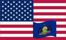 5×3 America and Pennsylvania Flag Magnet Vinyl State Vehicle Bumper Magnets
