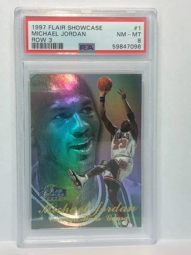 1997 Flair Showcase Row 3 #1 PSA 8 Michael Jordan Chicago Bulls HOF LEGEND MVP