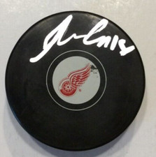 ANDREW COPP SIGNED DETROIT RED WINGS HOCKEY PUCK W/ CASE COA
