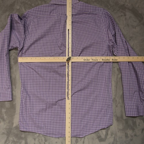 Eddie Bauer Button Down Long Sleeve Shirt Adult Small Relaxed Fit Purple Check - Picture 7 of 9