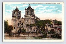 Postcard Texas San Antonio TX Mission Purisma Concepcion 1930s Unposted