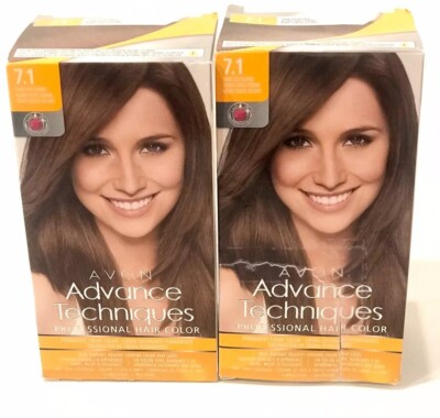 2 Boxes Rare & HTF New Avon Advanced Techniques Hair Color Dark Ash Blonde 7.1