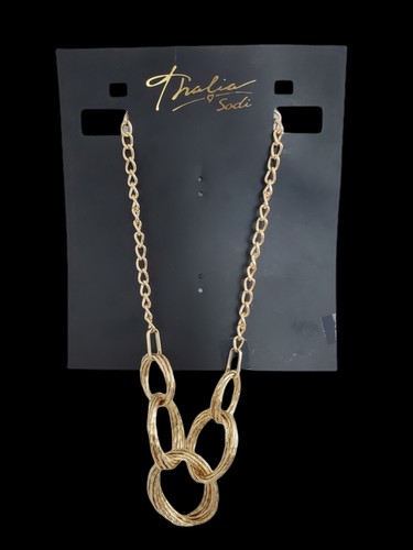Thalia Sodi Gold Tone Multi Ring Statement Necklace - 第 5/7 張圖片