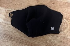 Lululemon Unisex Logo Print Face Mask Black Double Strap