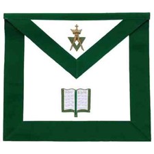 Chaplain Allied Masonic Degrees Apron - Green Velvet Imitation Leather