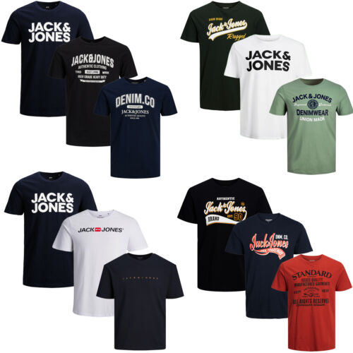 Jack Jones Mens 3 Pack T-Shirt Plus Big Size Plus 3 XL 4 XL 5 6 7XL - Picture 1 of 10