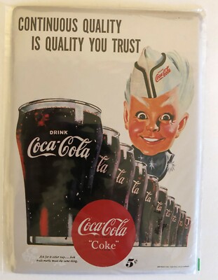 French Advertising Sign Coca Cola Coke 5 Cents Sprite Boy Quality You Can Trust