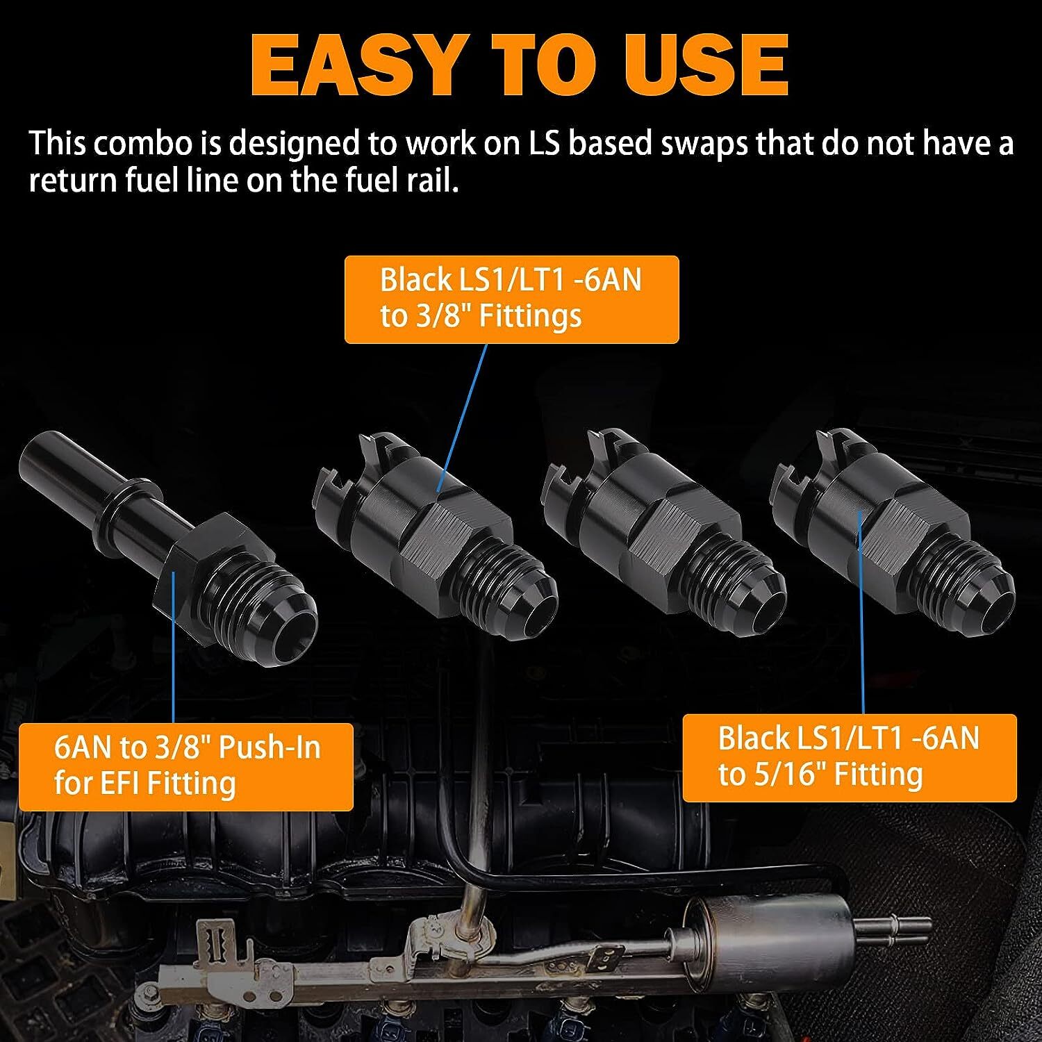 255LPH Inline LS Swap High Pressure EFI Fuel Pump w/Install Kit GSL392