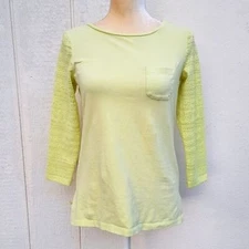Talbots Embroidered green blouse size xs