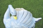 Blue Swan Vintage Pottery Planter Japan Hand Painted 8" x 4.5" x 5" — photo 9