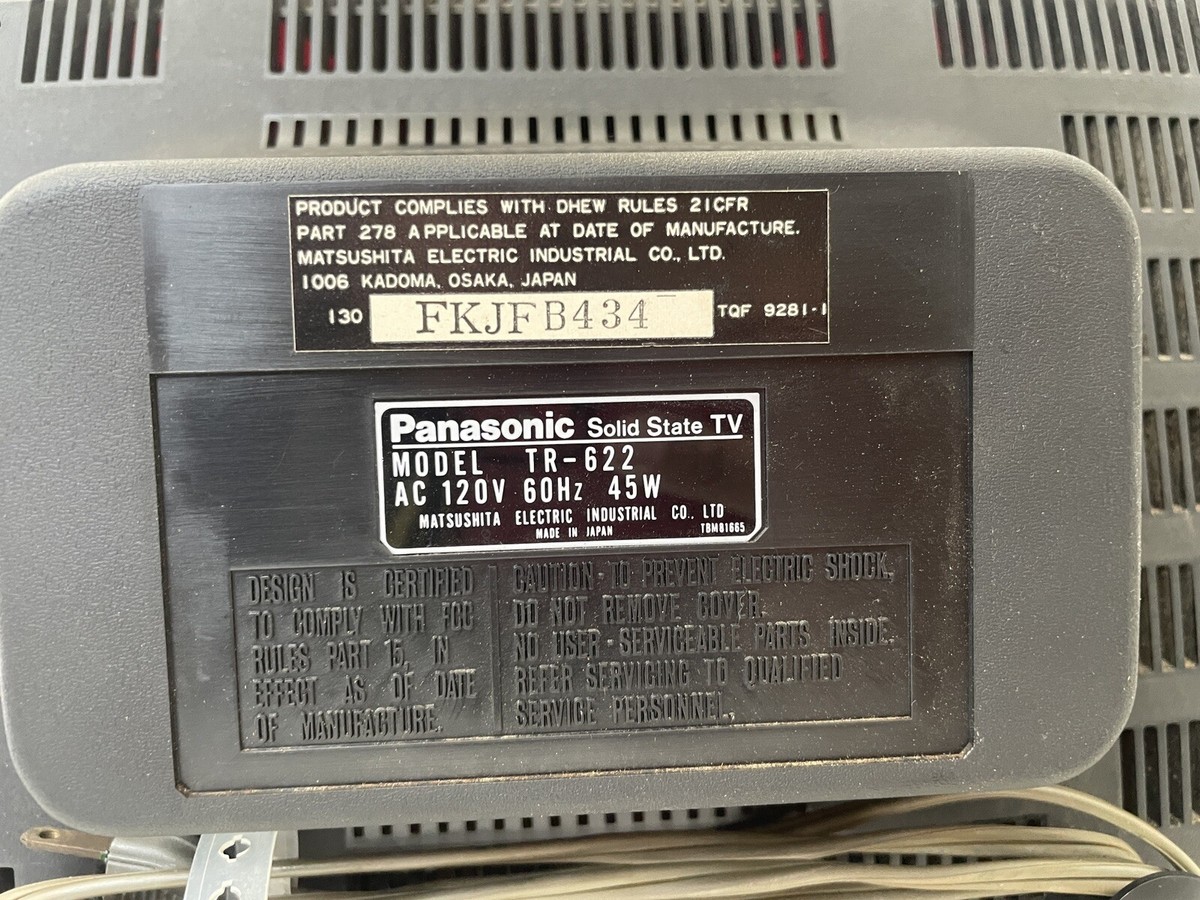 1970s Vintage Panasonic TR-622 Black-and-White TV Television RED