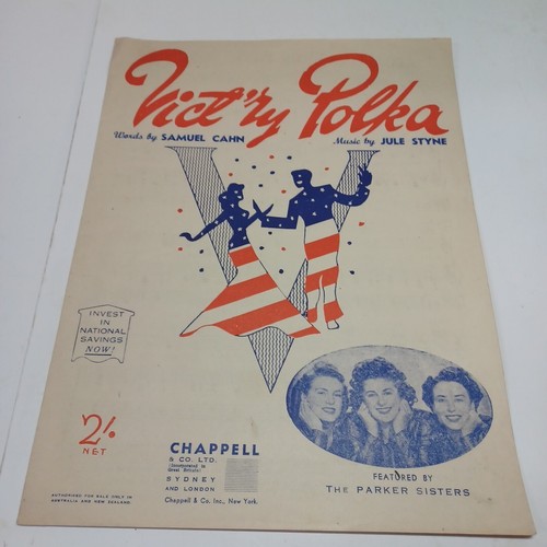 Vintage - Sheet Music - Victory Polka - Styne & Cahn    P53