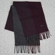 K494 DKNY Wool Red Scarf Scarves Shawl 56" X 10"