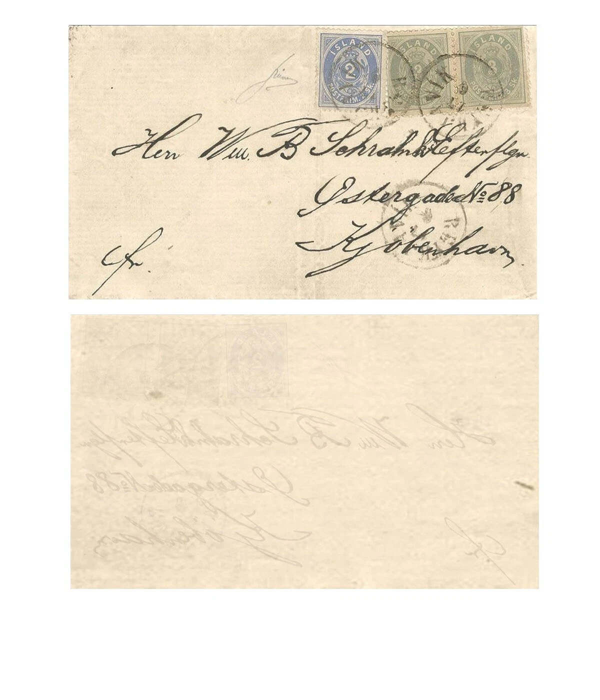 Numeral Cancellation Icelandic Cover Stamps