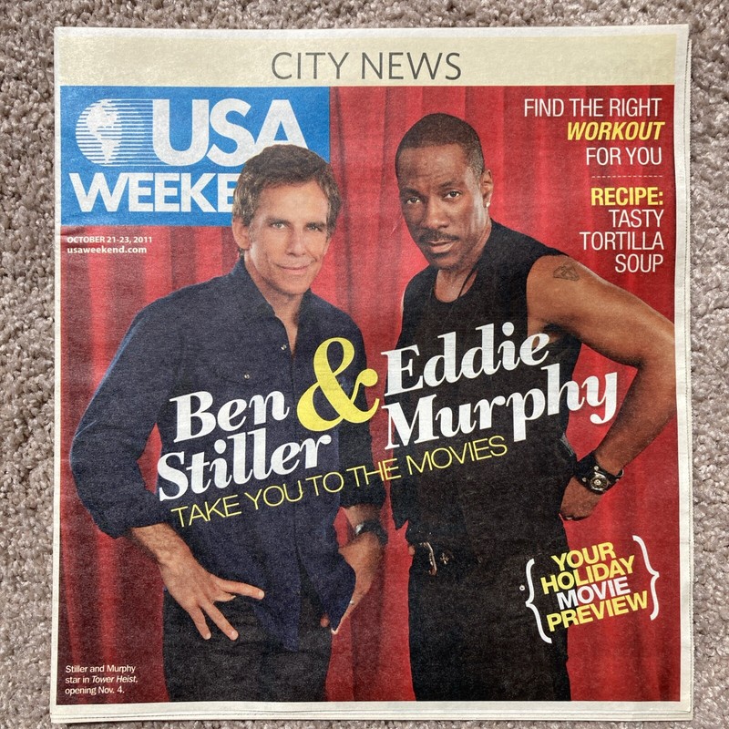 USA weekend magazine, October 21-23, 2011, cover: Ben Stiller and Eddie Murphy