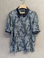 IZOD Shirt Men's XL Navy Green Floral Golf Polo All Over Print