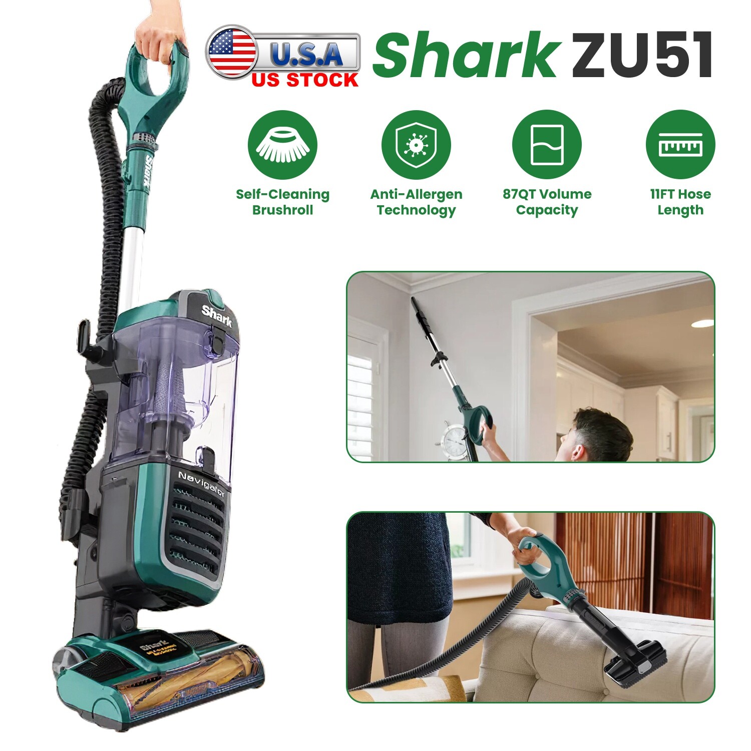 Shark ZU51 Navigator Swivel Pro Pet Upright Vacuum with SelfCleaning Brushroll eBay