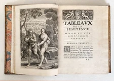 Antique "LES TABLEAUX DE LA PENANCE" A.GODEAU 1662 Illustrations F.CHAUVEAU
