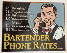 Tariffe telefoniche barista stile vintage metallo insegna latta decorazione 16"x12"