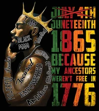 Men's Black King Juneteenth History Tribute Graphic Tee Shirt Streetwear Hip Hop