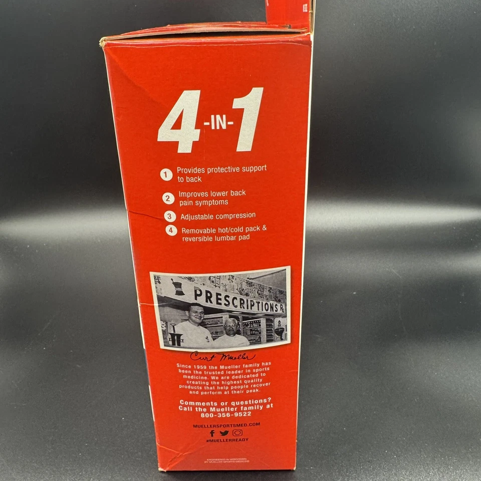 Mueller, 4 en 1 frío/calor, soporte trasero lumbar, talla única (se adapta a 30 - 48 pulgadas), Foto 4 de 4
