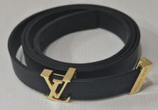 Louis Vuitton Black Leather Belt Golden LV Buckle 20mm / 100 cm  Been used once