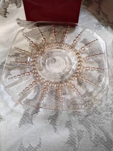 Rare! 8 Pink Columbia Depression Glass 6" Bread Plates, by Federal Glass co.