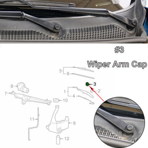 Wiper Arm Nut Cap Windshield 15788727 2pcs Black Cover Front Brand New Durable - Picture 3 of 6
