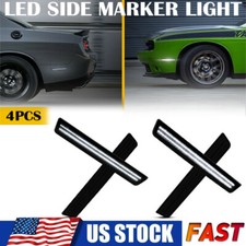 4pc Smoked LED Side Marker Light Front Rear for Dodge Challenger 15-22 White GUS