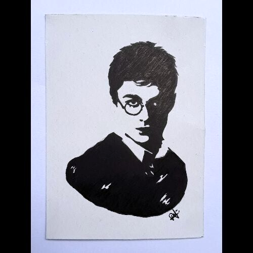 ACEO Original Famous Men Cartoon Character Black Pen Art Card 100% Hand Made New - Picture 3 of 7