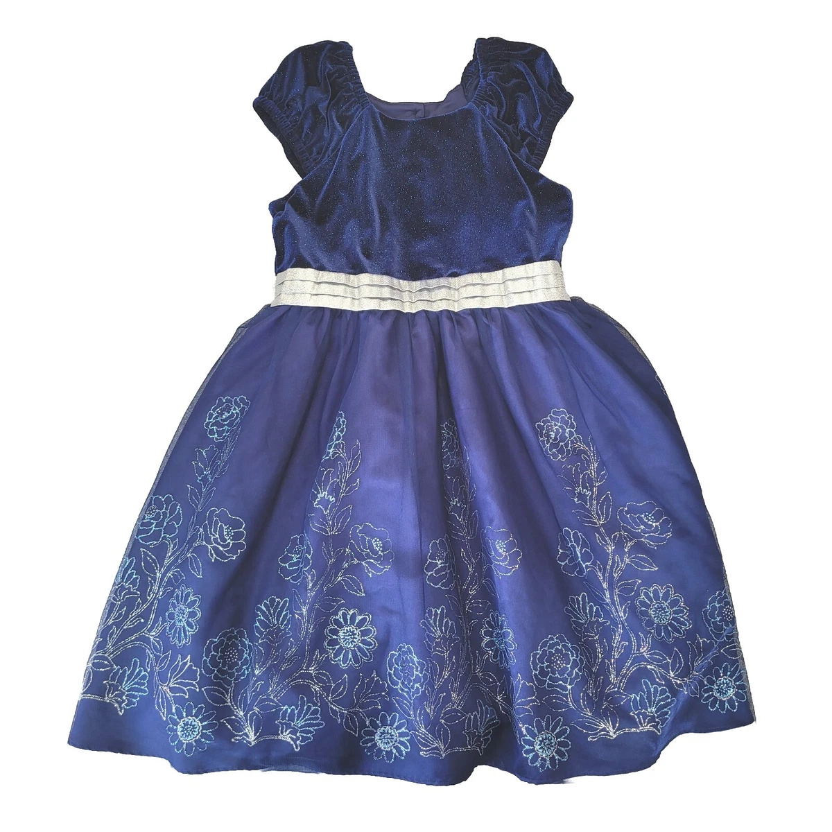 blue dress tumblr Floral Tulle Light Blue Embroidered Dress main image 1