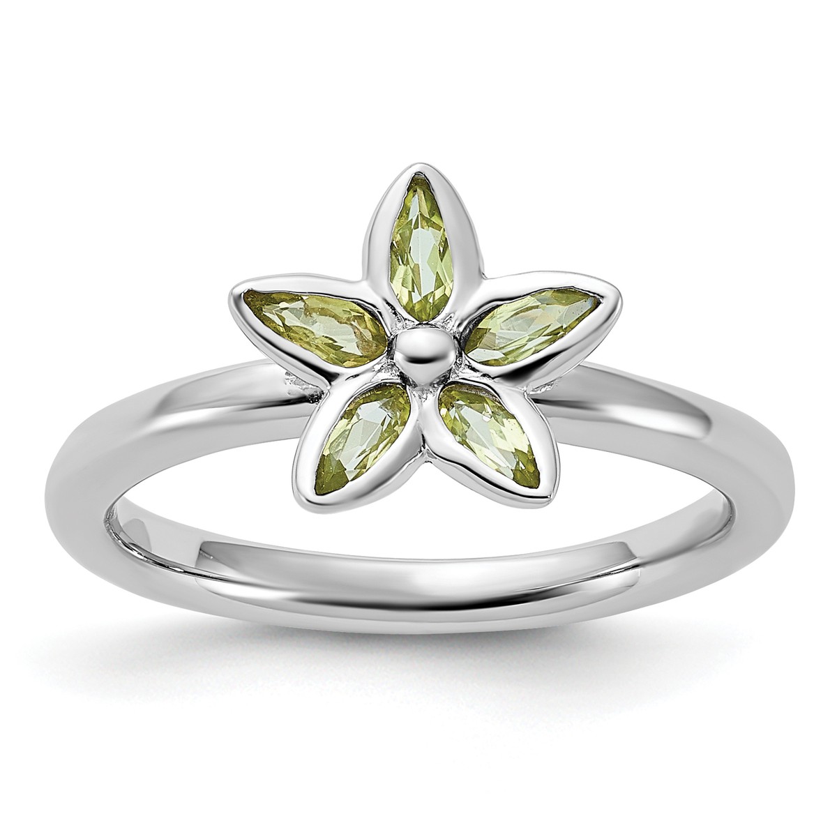 Sterling Silver Stackable Expressions Peridot Filigree Ring - Size 7 Sterling Silver Stackable Expressions Peridot Filigree Ring - Size 7