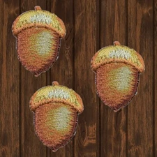 Mini Acorn Embroidered Patch — 3-Pack — Iron On